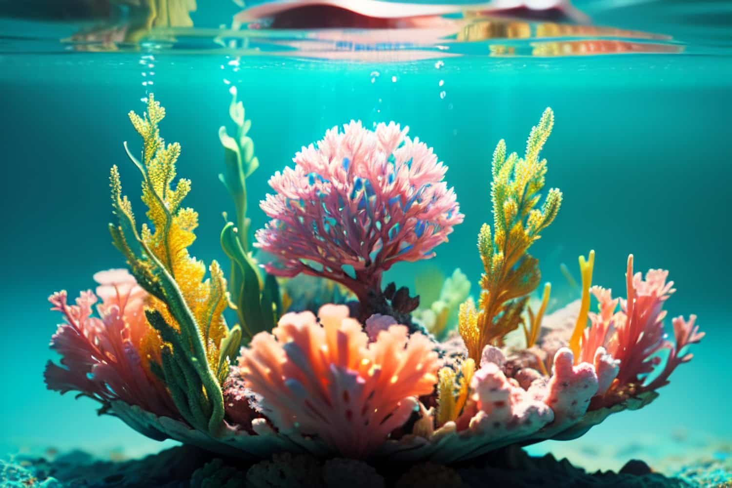 Arrecife de coral vibrante y diverso en los océanos, símbolo de la belleza y fragilidad de estos ecosistemas marinos